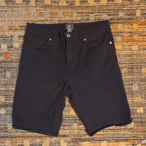 H&M Mens Black Slim Fit Denim Shorts